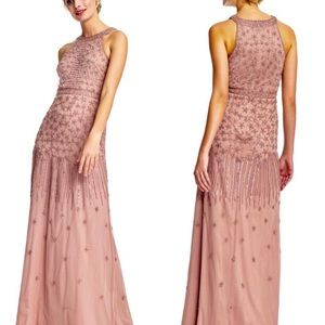 Adrianna Papell embellished mesh gown